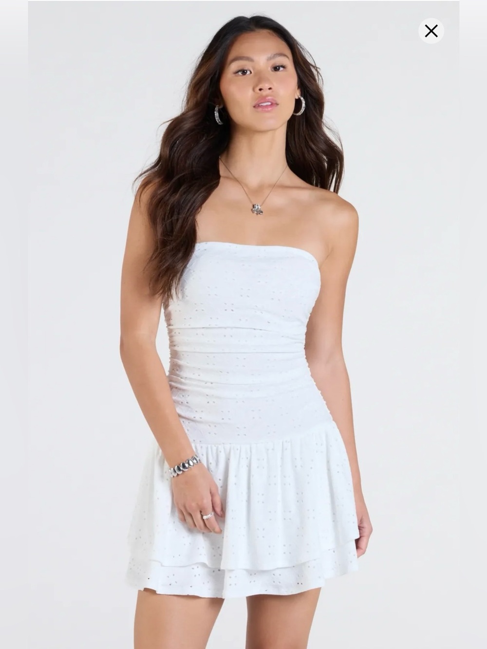 NWT Windsor Looking Sweet Eyelet Knit Tiered Skater Dress size M